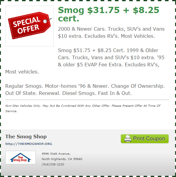 Coupons - The Smog Shop